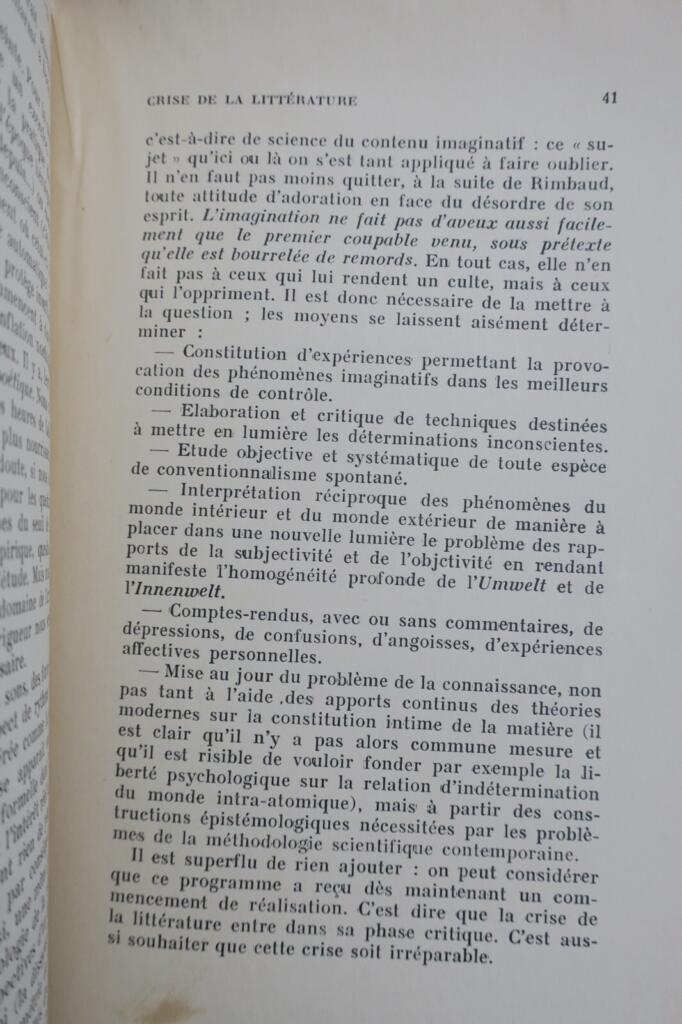 CAILLOIS Procès intellectuel de l’art (exposé des motifs) 1935