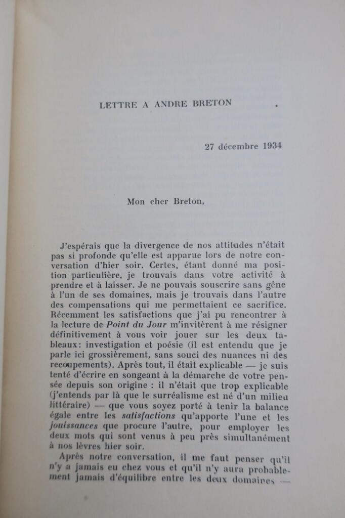CAILLOIS Procès intellectuel de l’art (exposé des motifs) 1935