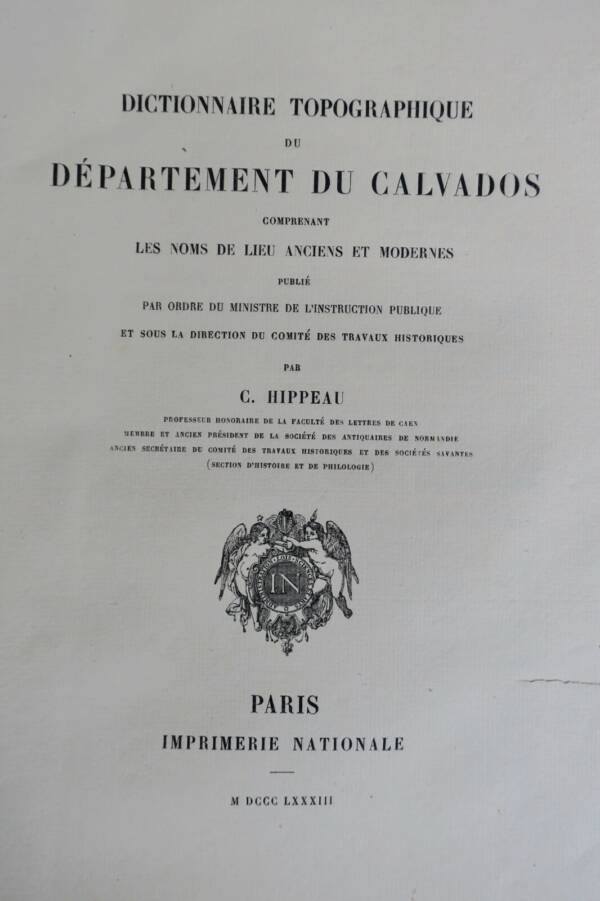 Calvados Dictionnaire topographique du département du Calvados,1883