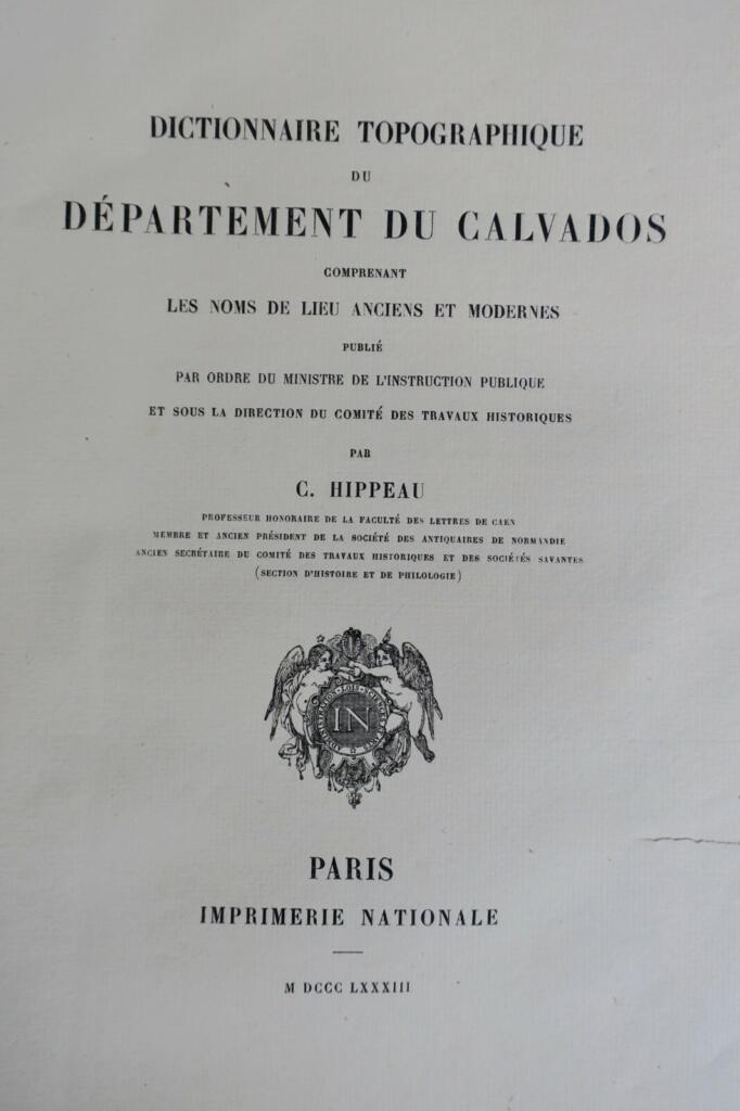 Calvados Topographical Dictionary 1883