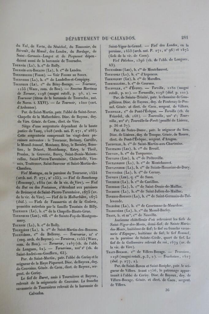 Calvados Topographical Dictionary 1883