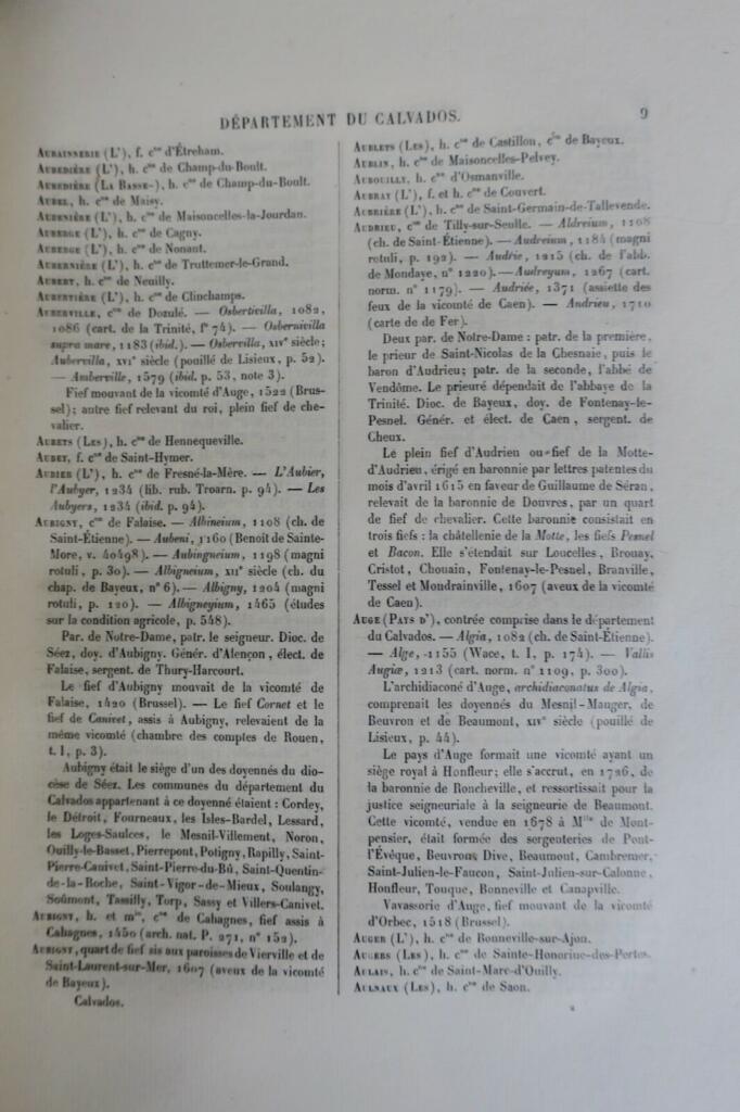 Calvados Topographical Dictionary 1883