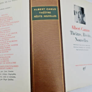 CAMUS Albert Théatre. Récits. Nouvelles. Préface par Jean Grenier