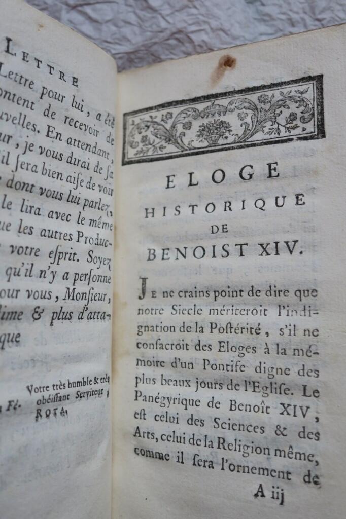 Historisches Lob auf Papst Benedikt XIV.
