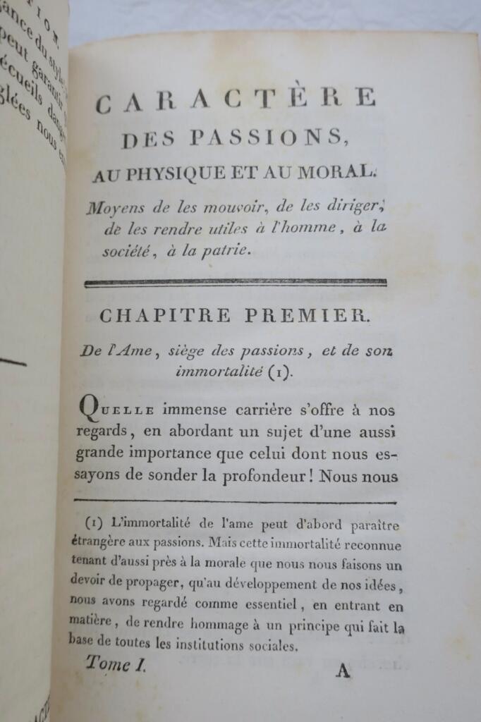 Passions: Physical and Moral Character