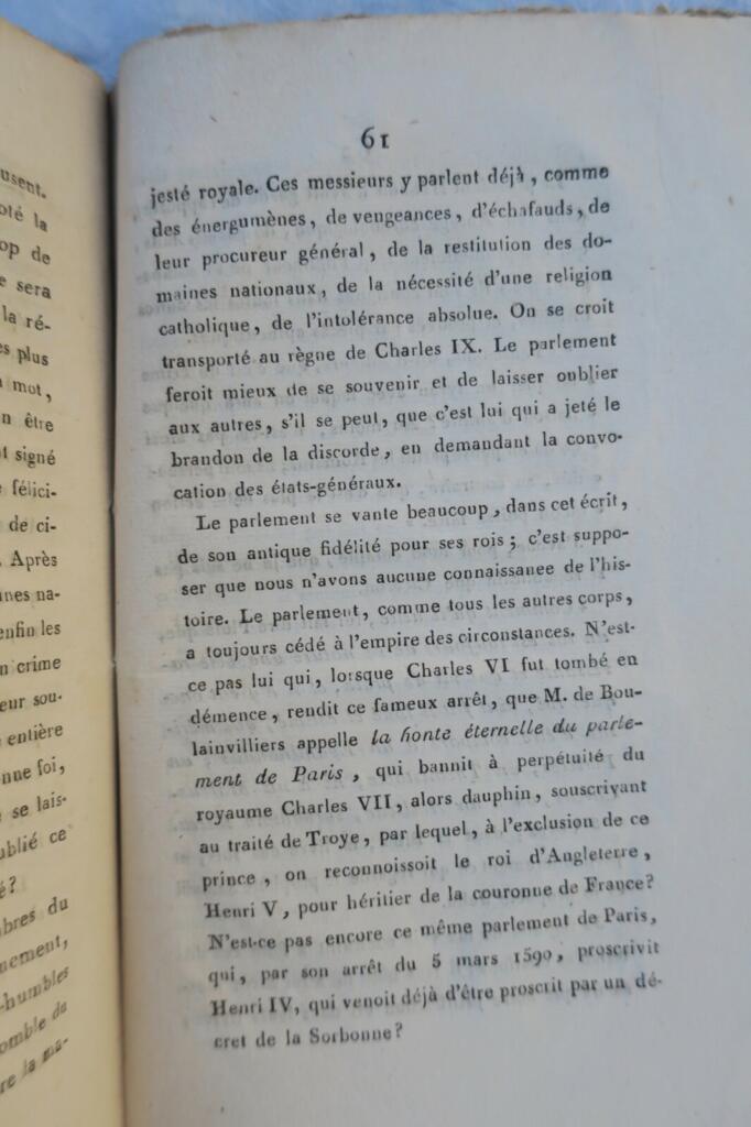 Carnot's Memorial to the King, July 1814