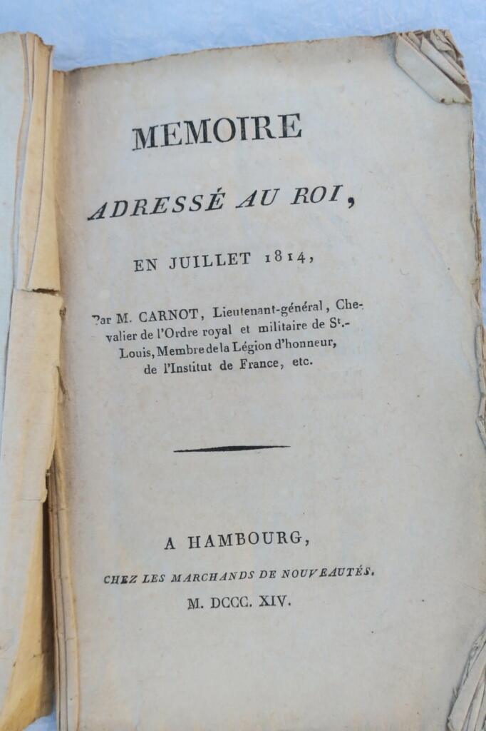 Carnot's Memorial to the King, July 1814