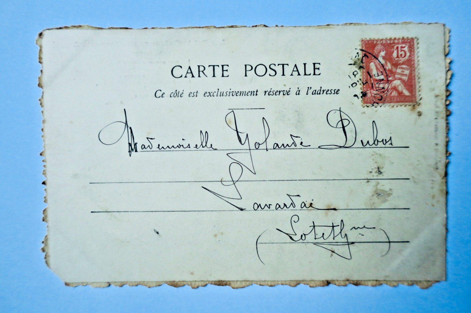 carte-postale belle époque réalisée & dessinée à la main & poème manuscrit - La Librairie Antique