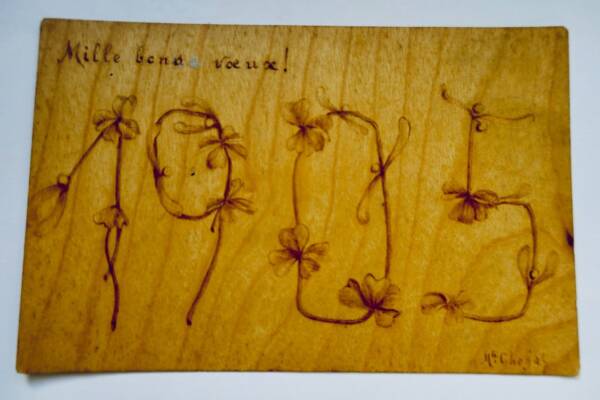 Carte postale en bois 1905