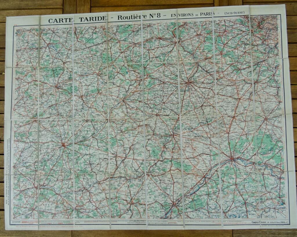 Carte Taride, Routière N°8 : Paris, Orléanais
