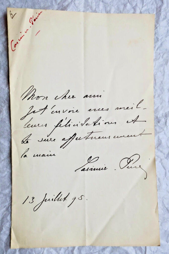 Autographed Letter Signed by Casimir-Périer