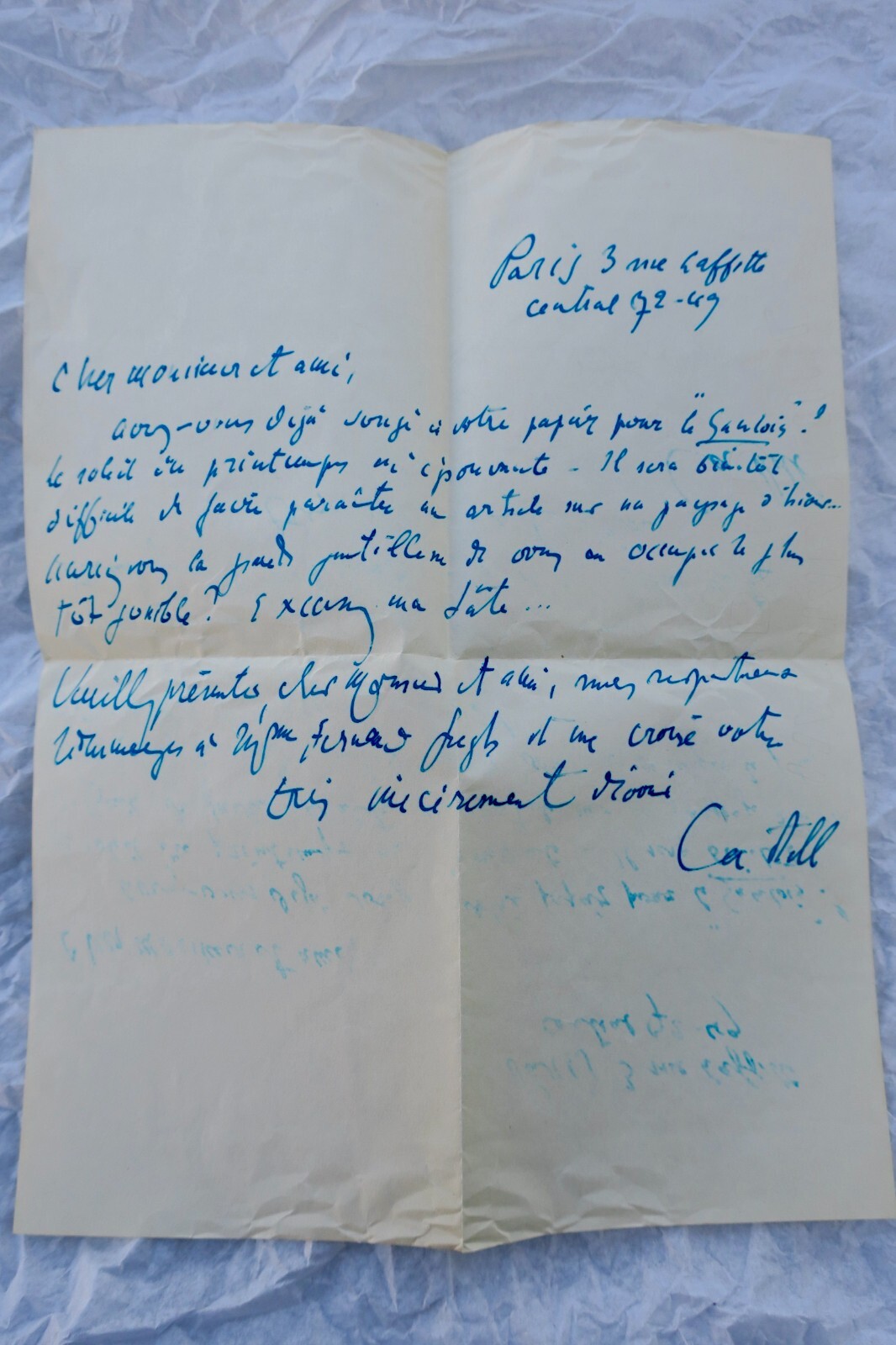 卡图卢斯亲笔签名信件<span class="lla-card-orig-wrap"><span class="lla-card-orig">❦ Catulle belle lettre autographe signée</span></span> - La Librairie Antique