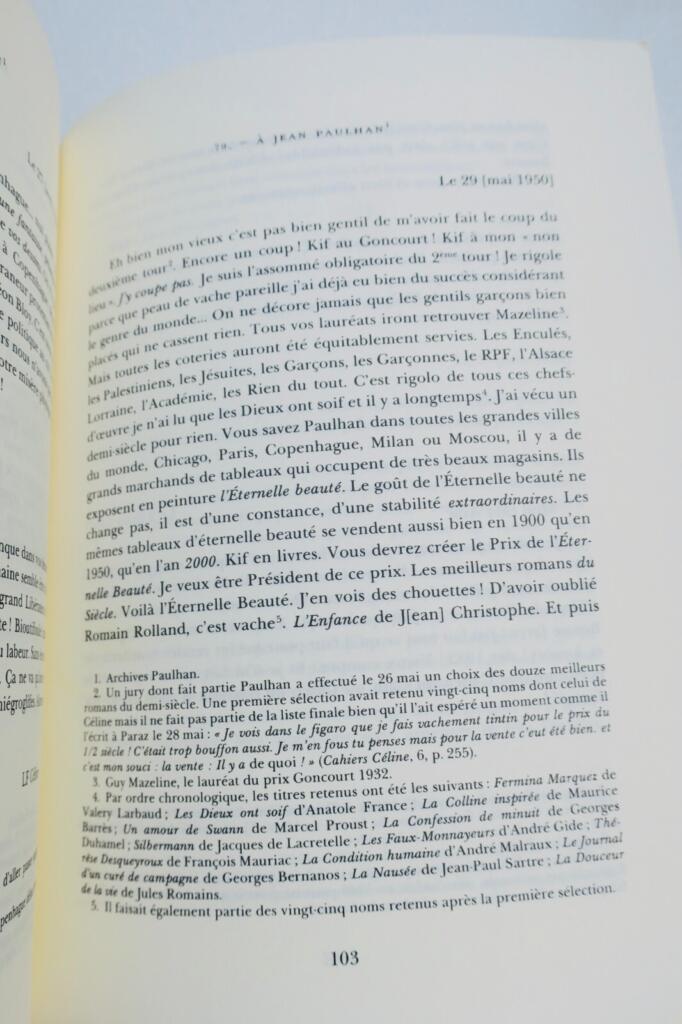 CELINE, LOUIS-FERDINAND LETTRES A LA N.R.F.: 1931-1961) GALLIMARD