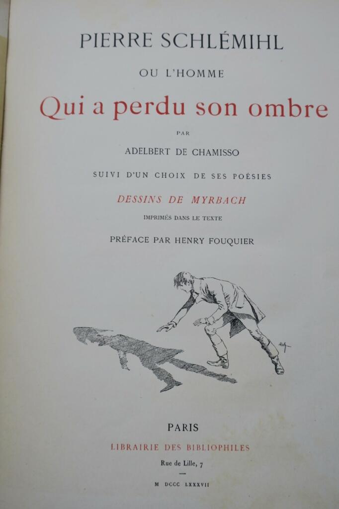 CHAMISSO Schlémihl ou l’homme qui a perdu son ombre 1887
