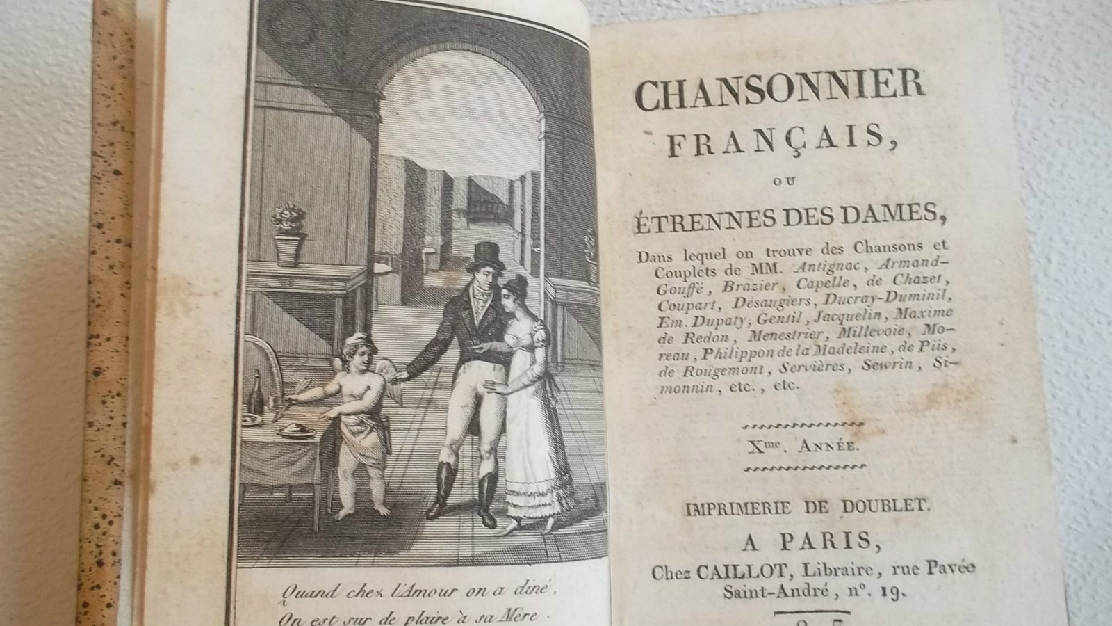1813年的法国歌曲集<span class="lla-card-orig-wrap"><span class="lla-card-orig">❦ Chansonnier français ou etrennes des dames 1813</span></span> - La Librairie Antique