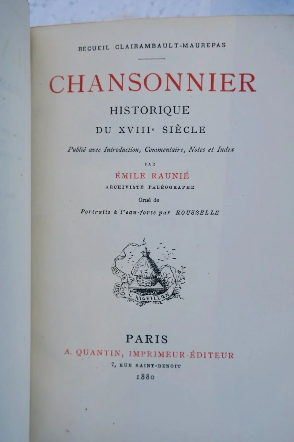 Chansonnier historique du XVIIIe siècle