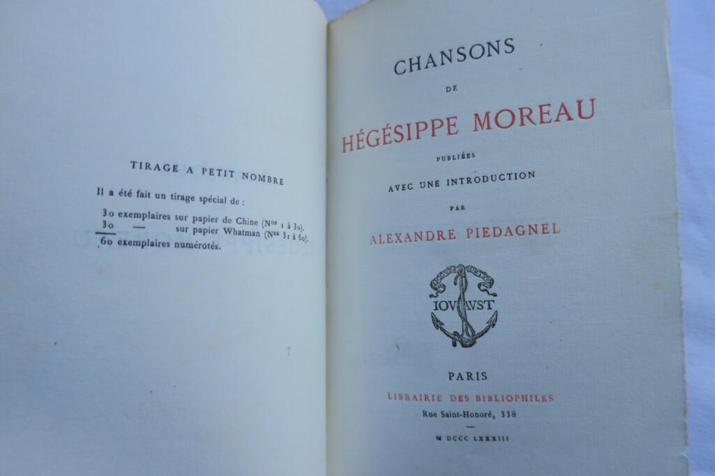 Seltene Ausgabe von Moreaus Liedern
