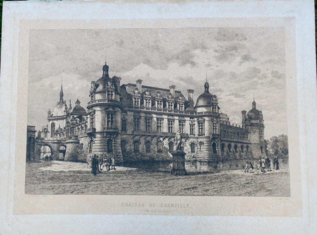 Chantilly Castle Garden View Etching