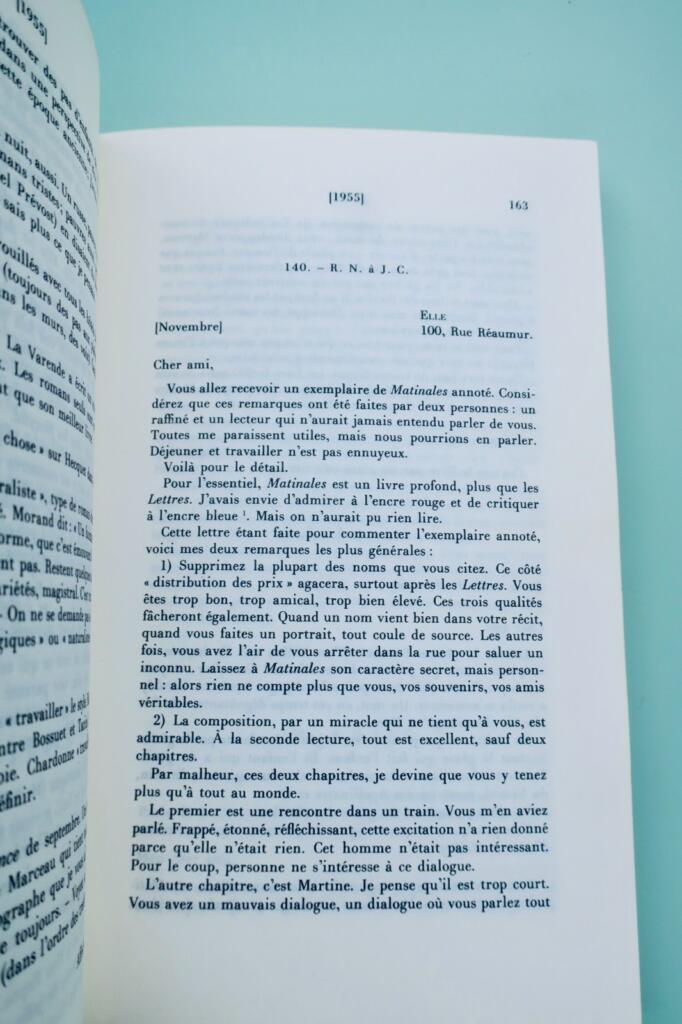 Correspondence between Chardonne and Nimier