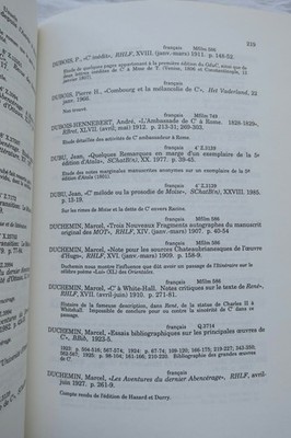 Kritische Bibliografie über Chateaubriand 1801-1986