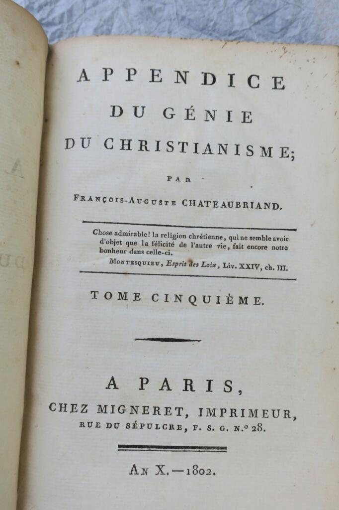 Anhang zum Genie des Christentums