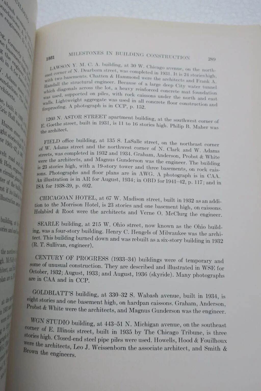 Chicago RANDALL History Development of the Building Construction In CHICAGO 1949