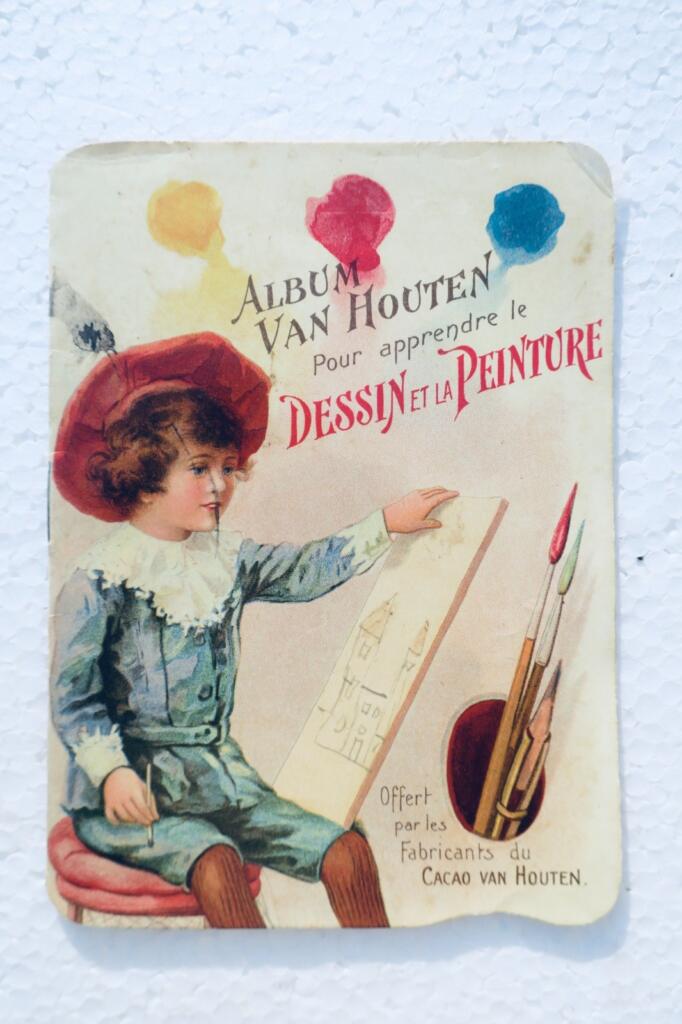 chocolat album van Houten pour apprendre le dessin 140 x 100 mm.