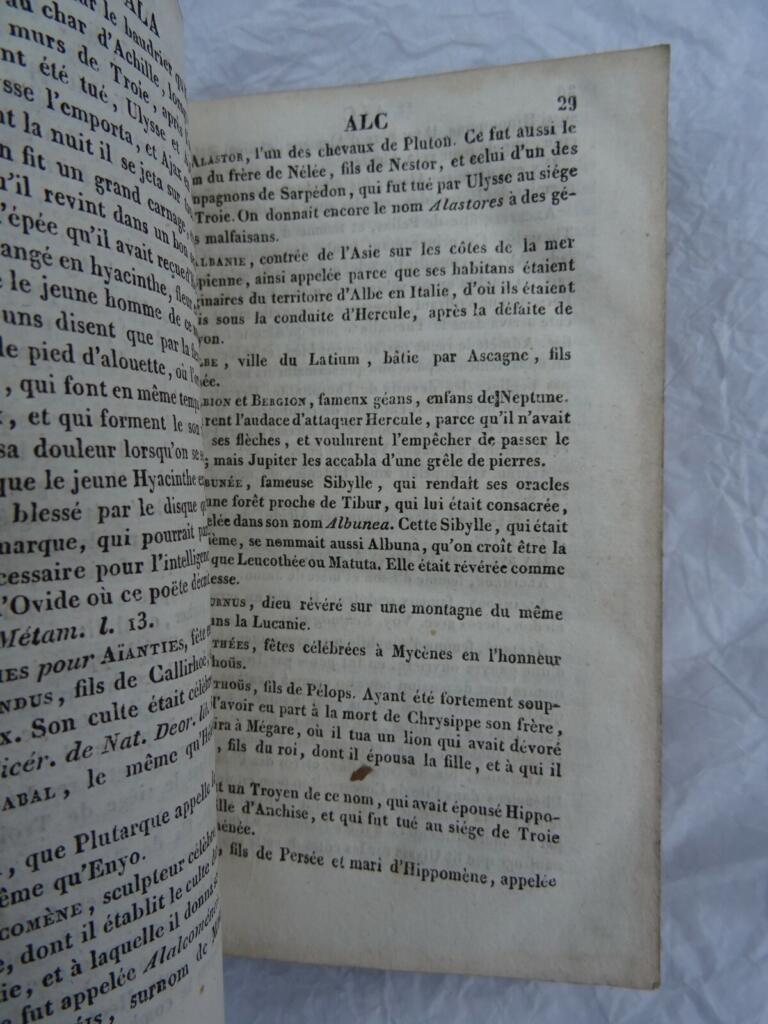 Chompré Dictionnaire Abrégé de la fable 1833