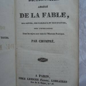 Chompré Dictionnaire Abrégé de la fable 1833