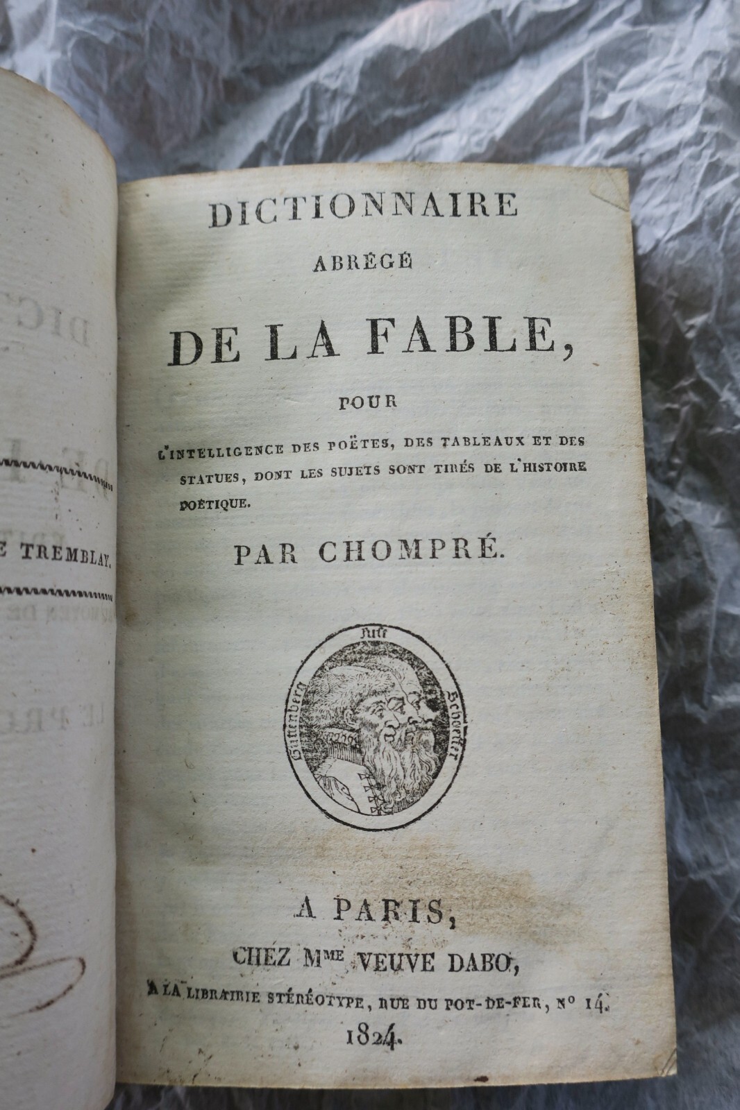Chompré Dictionnaire abrégé de la Fable, pour l'intelligence des poëtes..1824 – Image 3