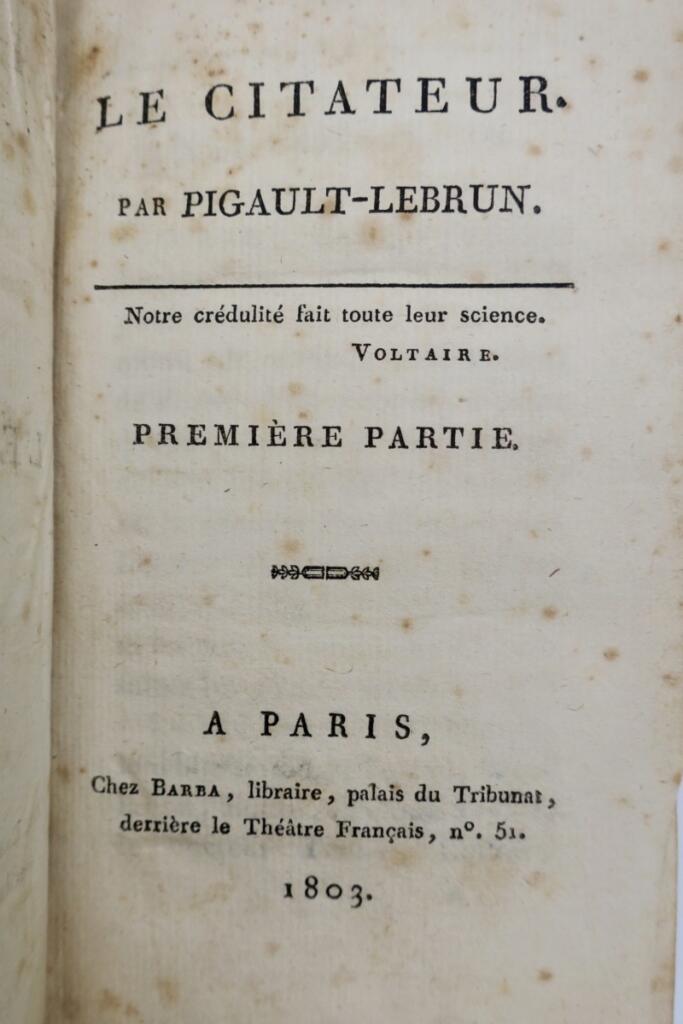 citateur Pigault-Lebrun 1803