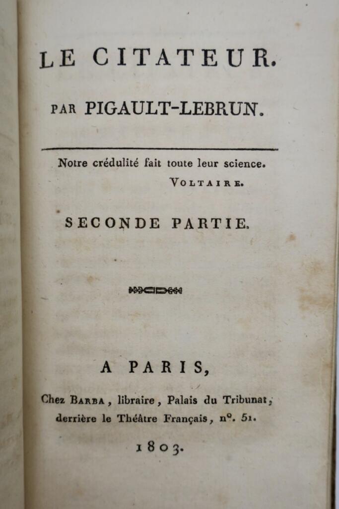 citateur Pigault-Lebrun 1803