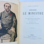 CLARETIE Jules (MARIE Adrien) Monsieur le Ministre - La Librairie Antique