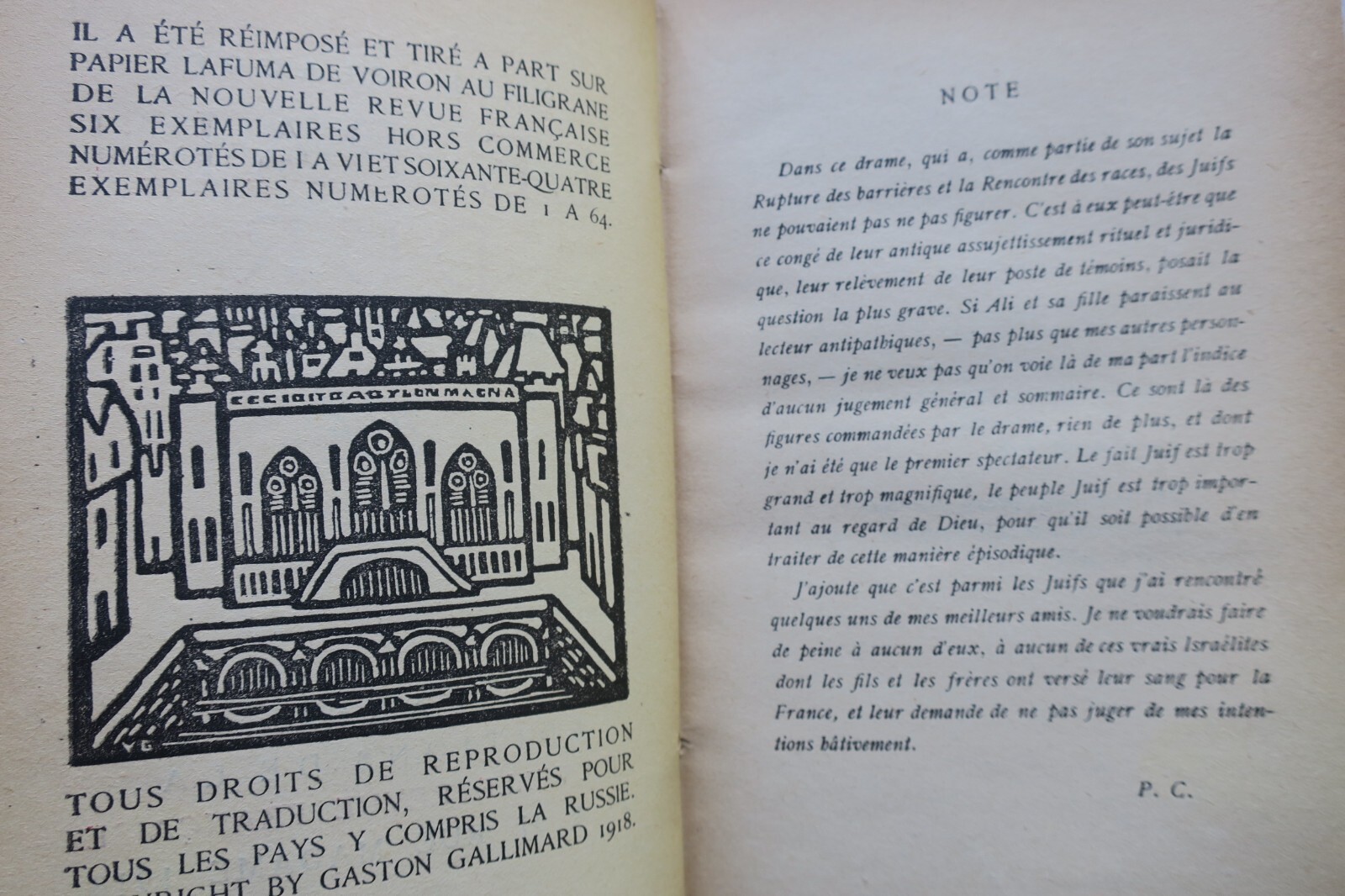 CLAUDEL (Paul) Le pain dur. Drame en trois actes 1918 + envoi – Image 5
