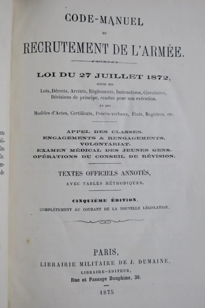 Army Recruitment Manual from 1872
