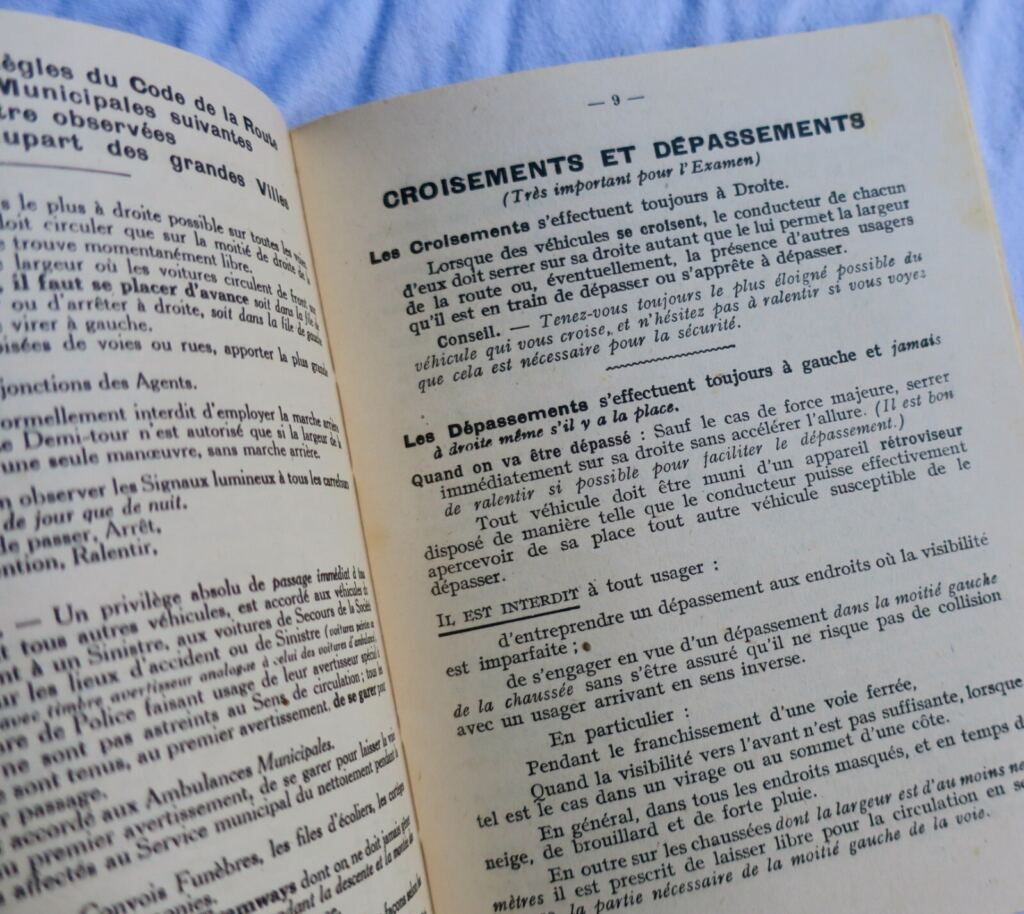 CODE nouveau code de la route, automobiles, motocyclettes, poids lourds… 1947