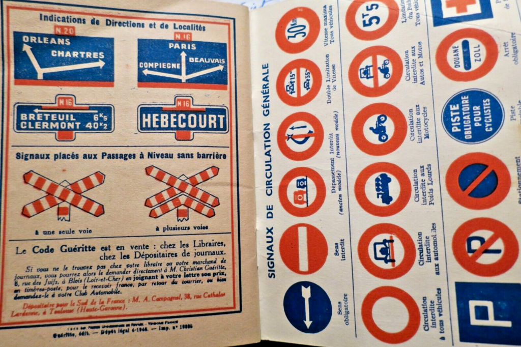 CODE nouveau code de la route, automobiles, motocyclettes, poids lourds… 1947