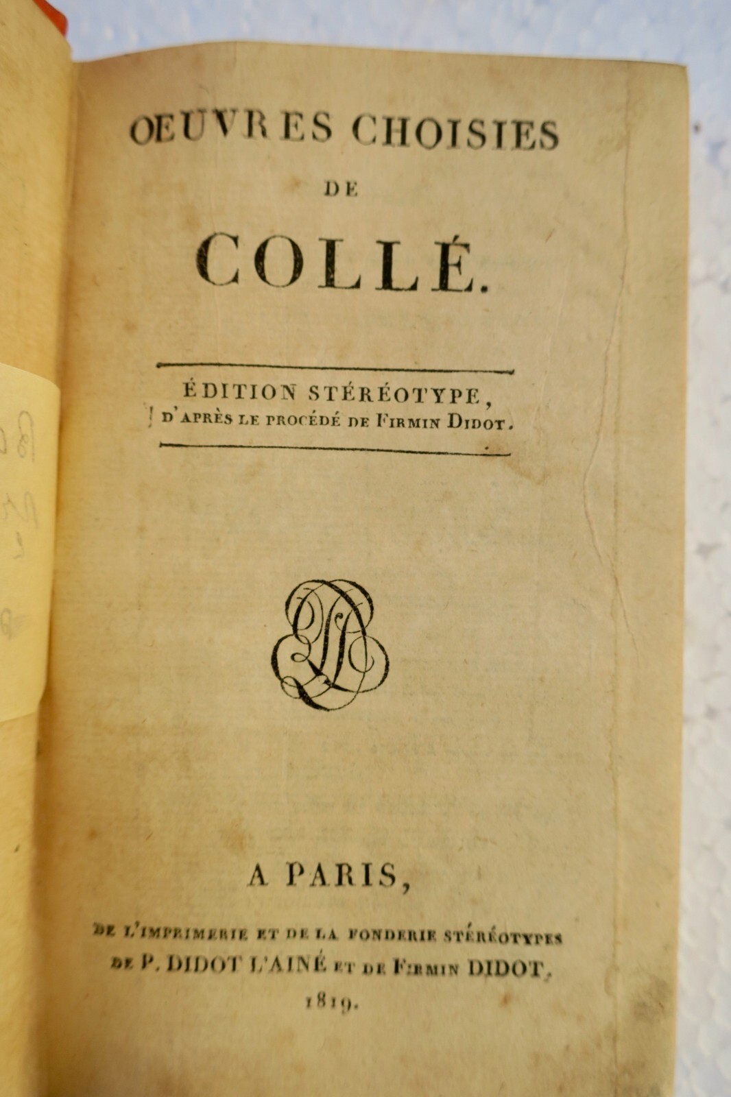 Ausgewählte Werke von Charles Collé<span class="lla-card-orig-wrap"><span class="lla-card-orig">❦ Collé, Charles Oeuvres Choisis 1819</span></span> - La Librairie Antique
