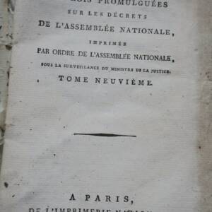 Collection.. des lois promulguées sur les décrets de l'assemblée nationale 1791