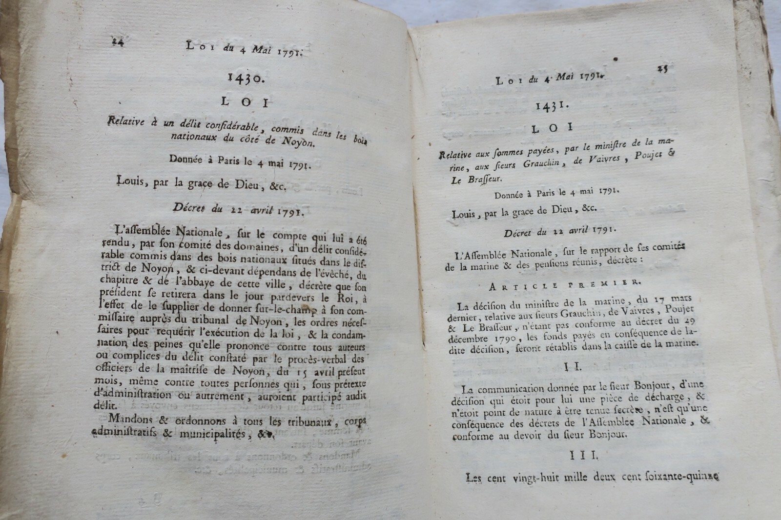 1791年法律的完整合集<span class="lla-card-orig-wrap"><span class="lla-card-orig">❦ Collection.. des lois promulguées sur les décrets de l’assemblée nationale 1791</span></span> - La Librairie Antique