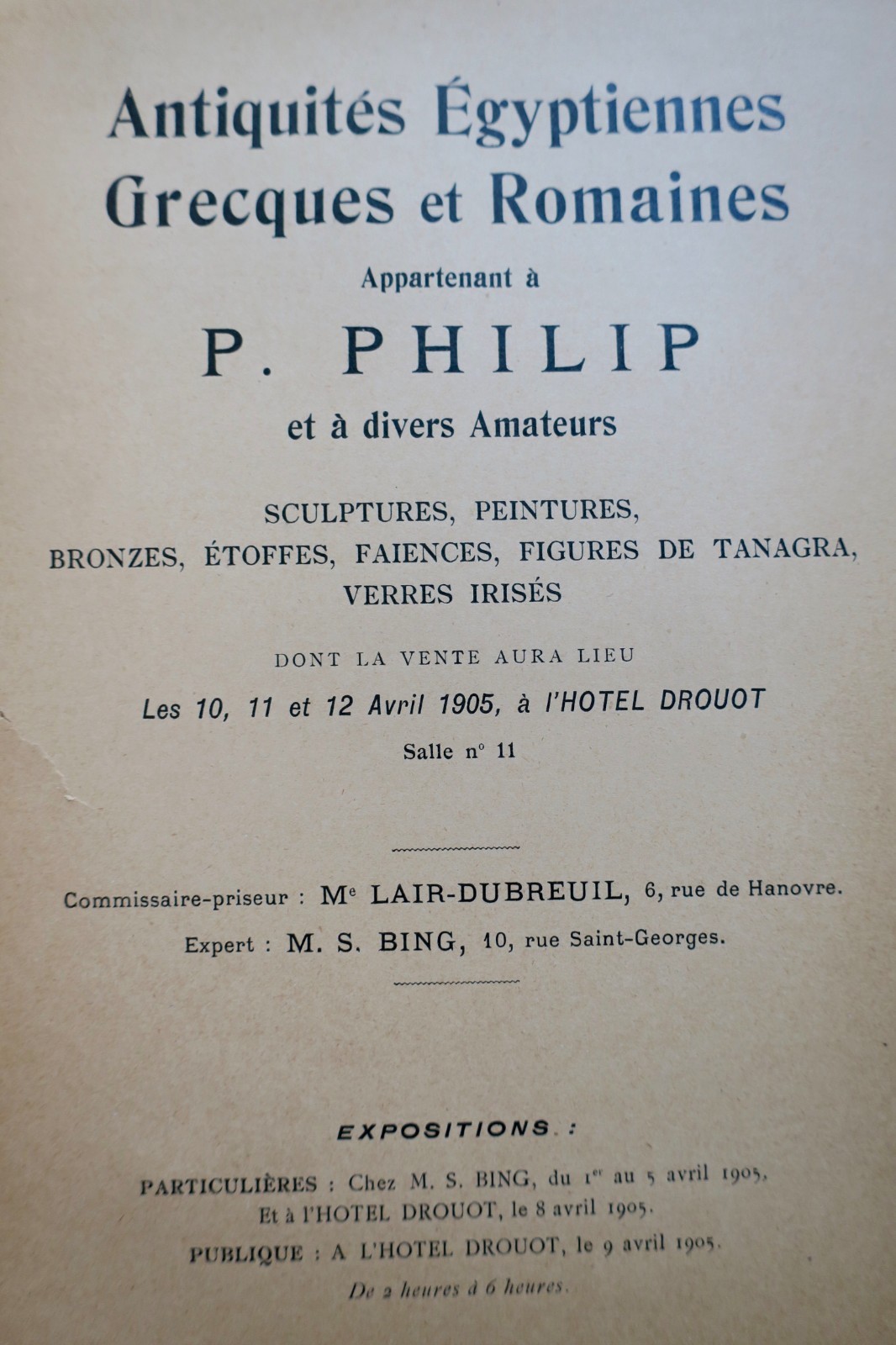 Auktionskatalog Ägyptischer, griechischer und römischer Antiken 1905 - Image 4