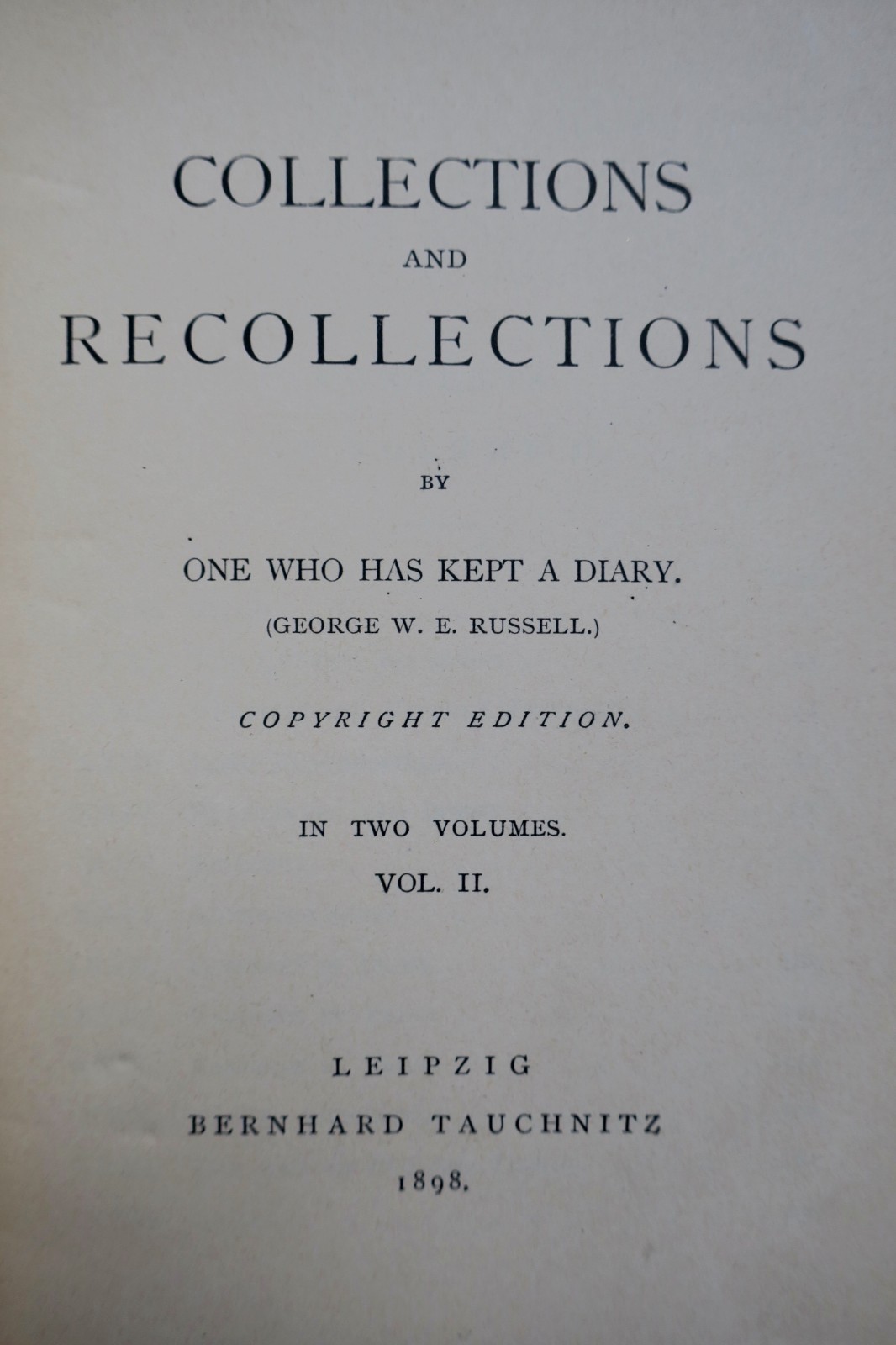 Memoirs of a Liberal Politician<span class="lla-card-orig-wrap"><span class="lla-card-orig">❦ Collections and Recollections By One Who Has Kept A Diary 1898</span></span> - La Librairie Antique