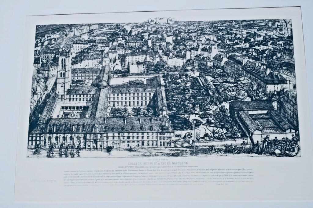 Collège Henri IV ou lycée Napoléon…1861 C. Meryon EAU-FORTE vue à vol d&rsquo;oiseau