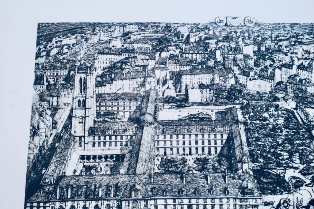 Collège Henri IV oder Lycée Napoléon... 1861 C. Méryon RADIERUNG Vogelperspektive