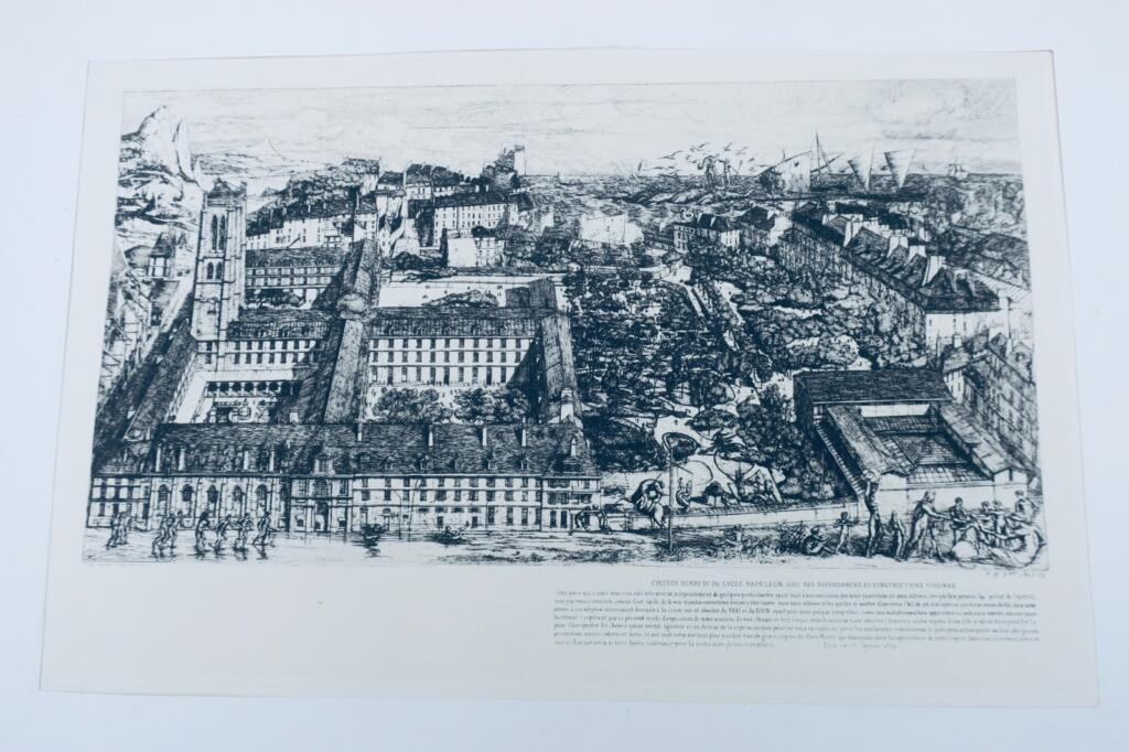 Collège Henri IV oder Lycée Napoléon...1864. Meryon, Radierung