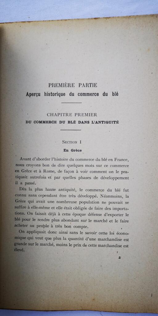 Wheat Trade & Economic Organization in France