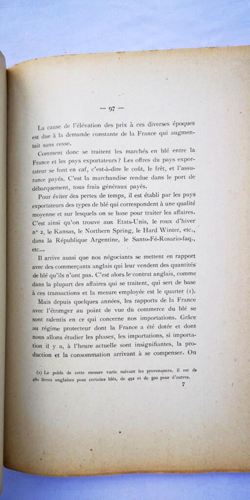 Wheat Trade & Economic Organization in France