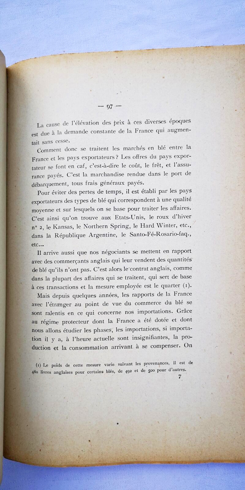 COMMERCE DU BLE & Spécialement son organisation en FRANCE 1909 - La Librairie Antique