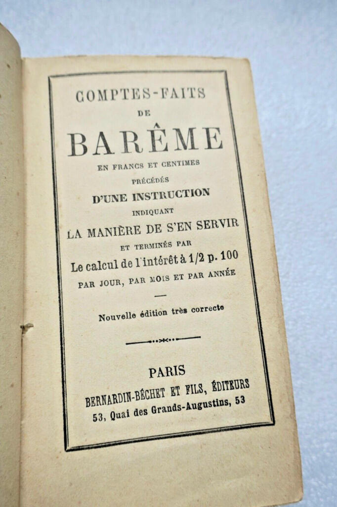 Comptes-faits de Barême en francs et centimes précédés d’une instruction