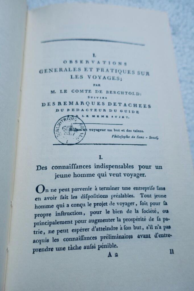Historical travel advice from the 18th century